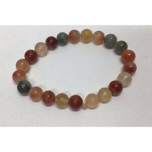 China Natural Jade Gemstone Beads Bracelet 8.5”